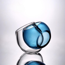 Vaso de Cristal Canouan Azul 17cm