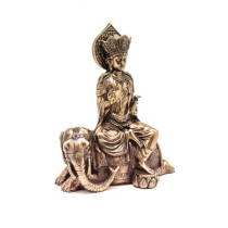 Estatueta Buddha Samantabhadra Sentado no Elefante 