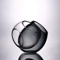 Vaso de Cristal Canouan Cinza 17cm